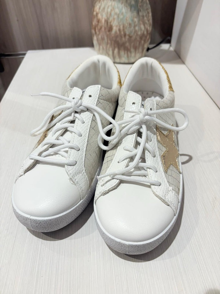 Zapatillas Estrella Blanco Dorado