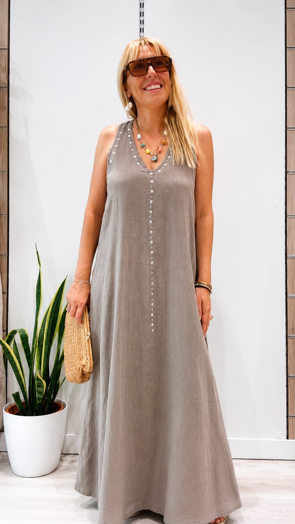 Vestido Alessia Taupe
