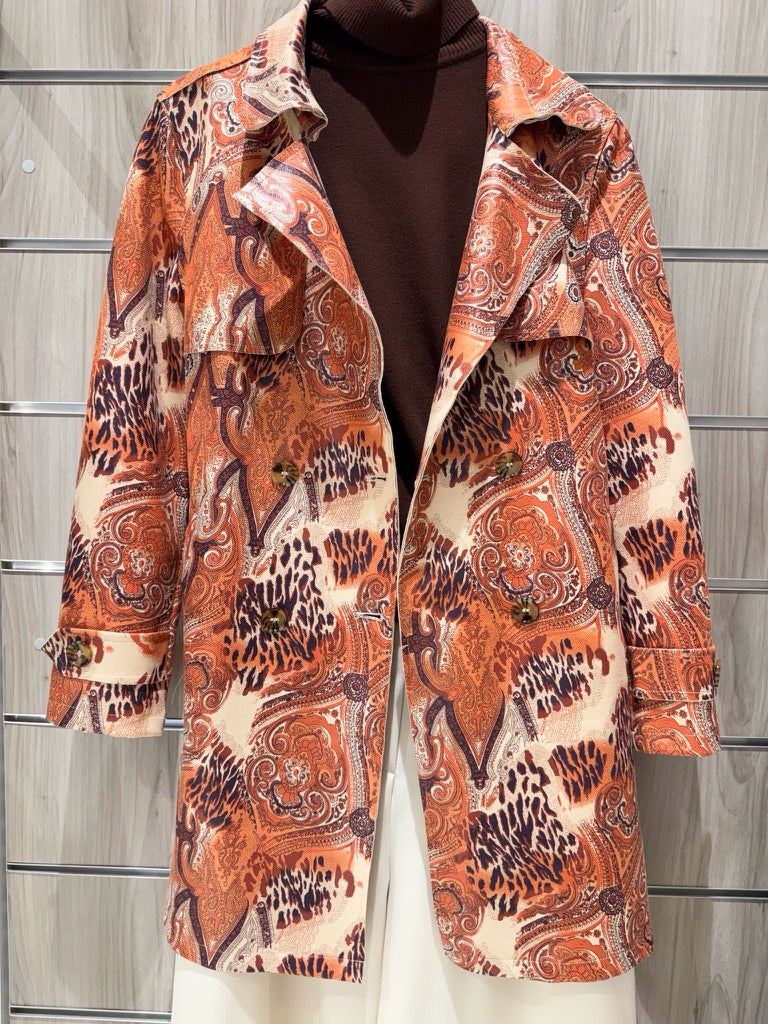 Chaqueta Carmen Antelina Estampada Naranja