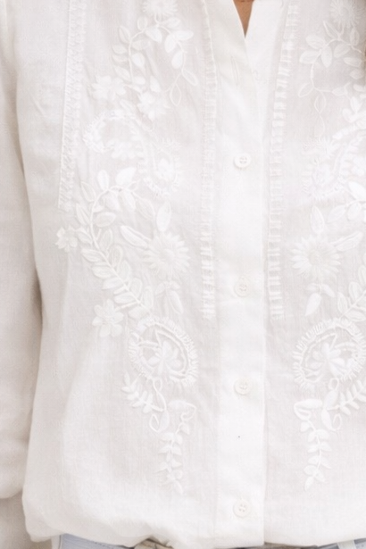 Camisa Blanca Bordada