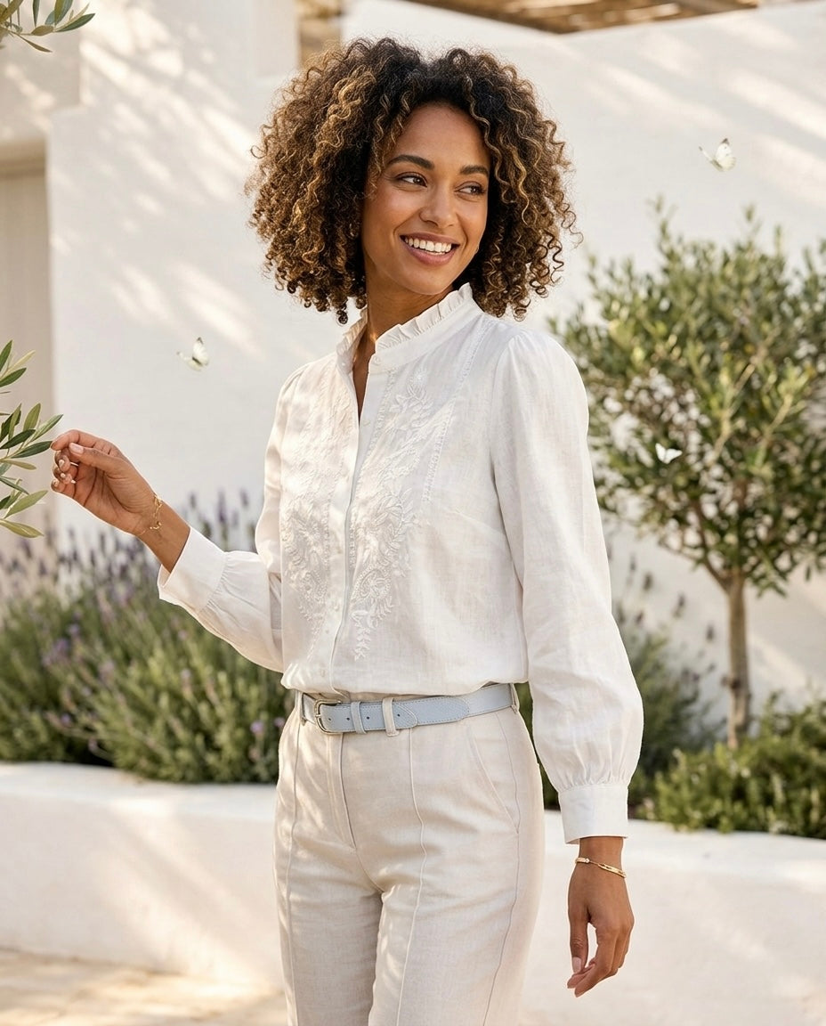 Camisa Blanca Bordada