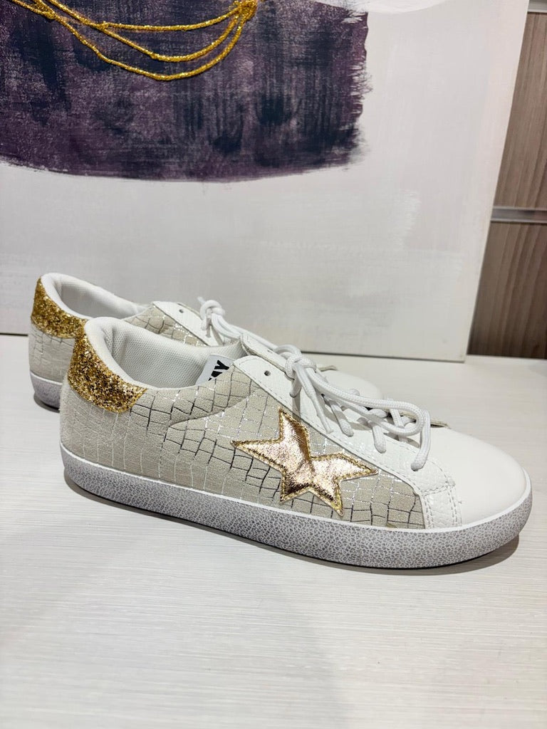 Zapatillas Estrella Blanco Dorado