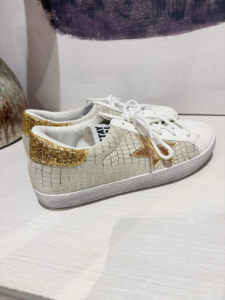 Zapatillas Estrella Blanco Dorado