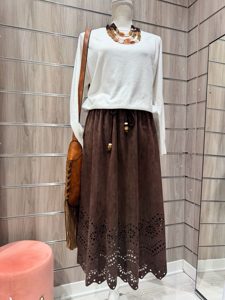 Falda Bianca Marrón