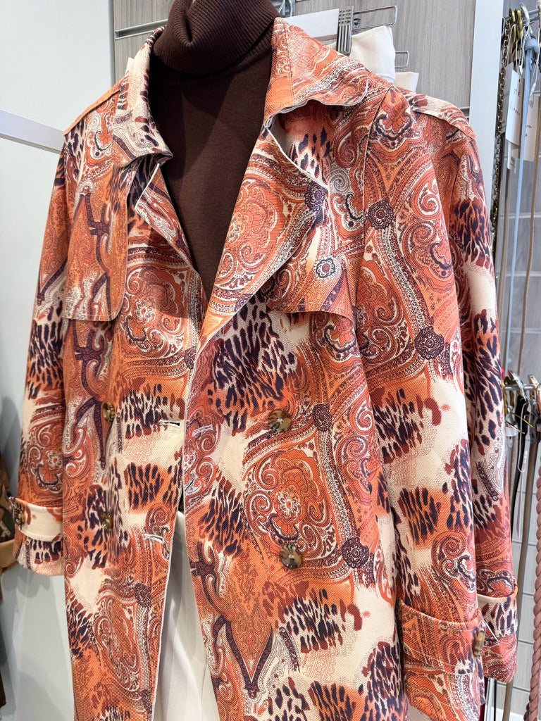 Chaqueta Carmen Antelina Estampada Naranja