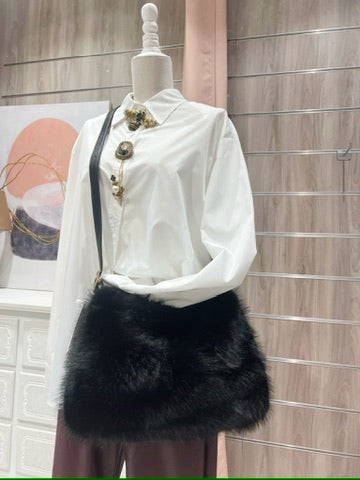 Bolso Bandolera Pelo Negro