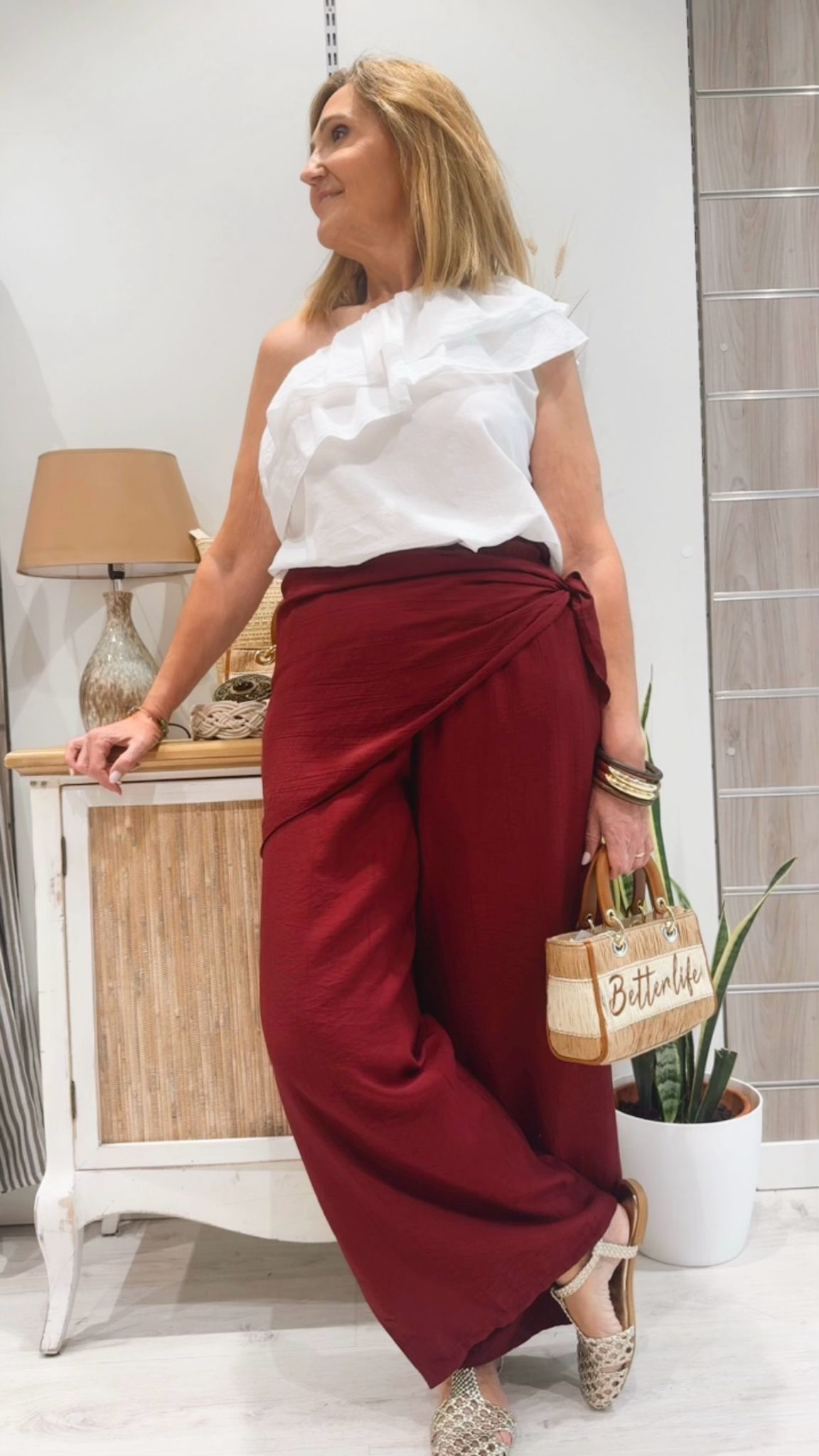 Pantalón Sicilia Burdeos