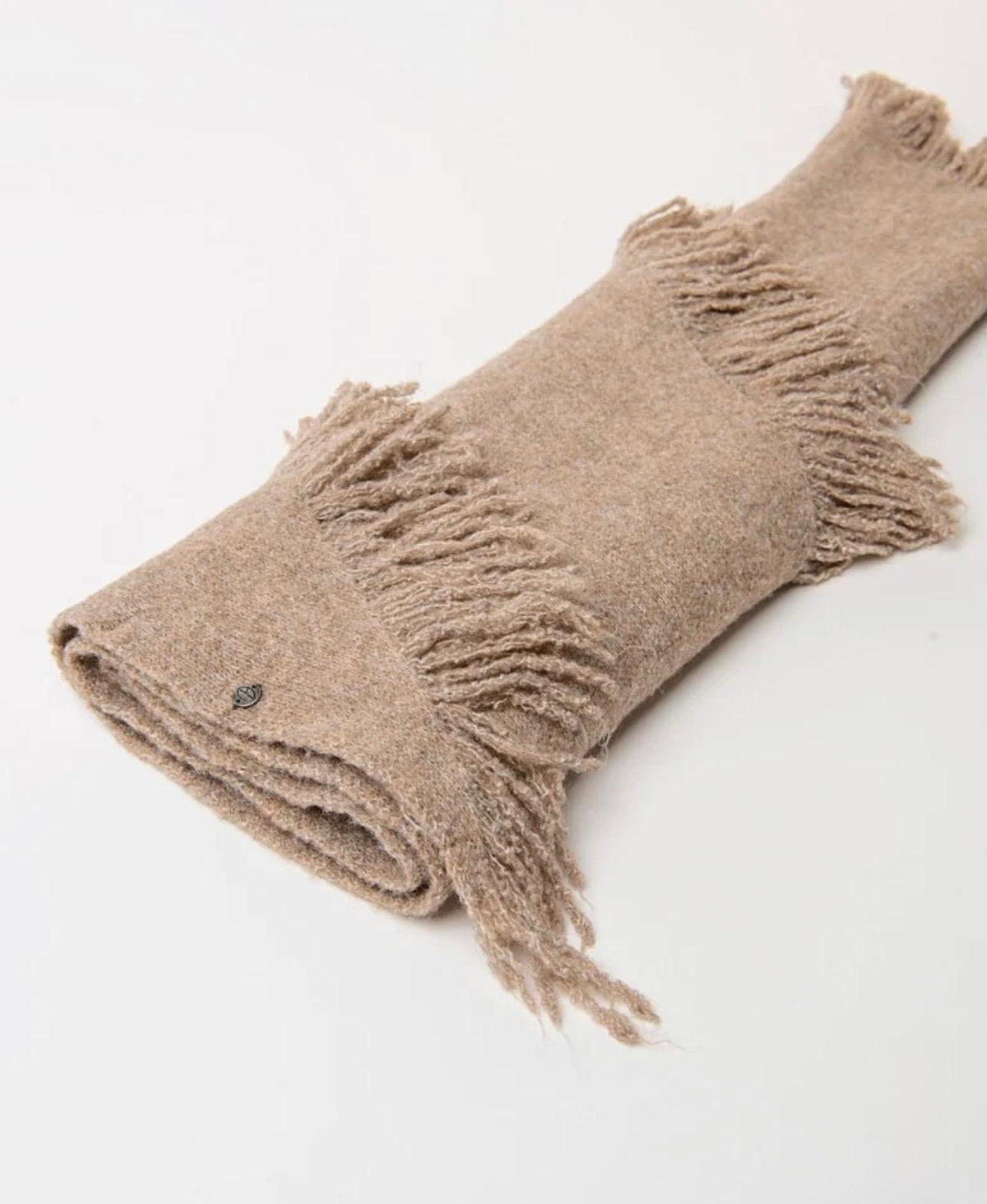 Bandana de punto con flecos Beige – Le Munir