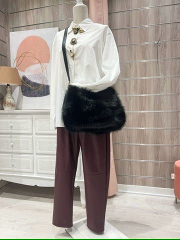 Bolso Bandolera Pelo Negro