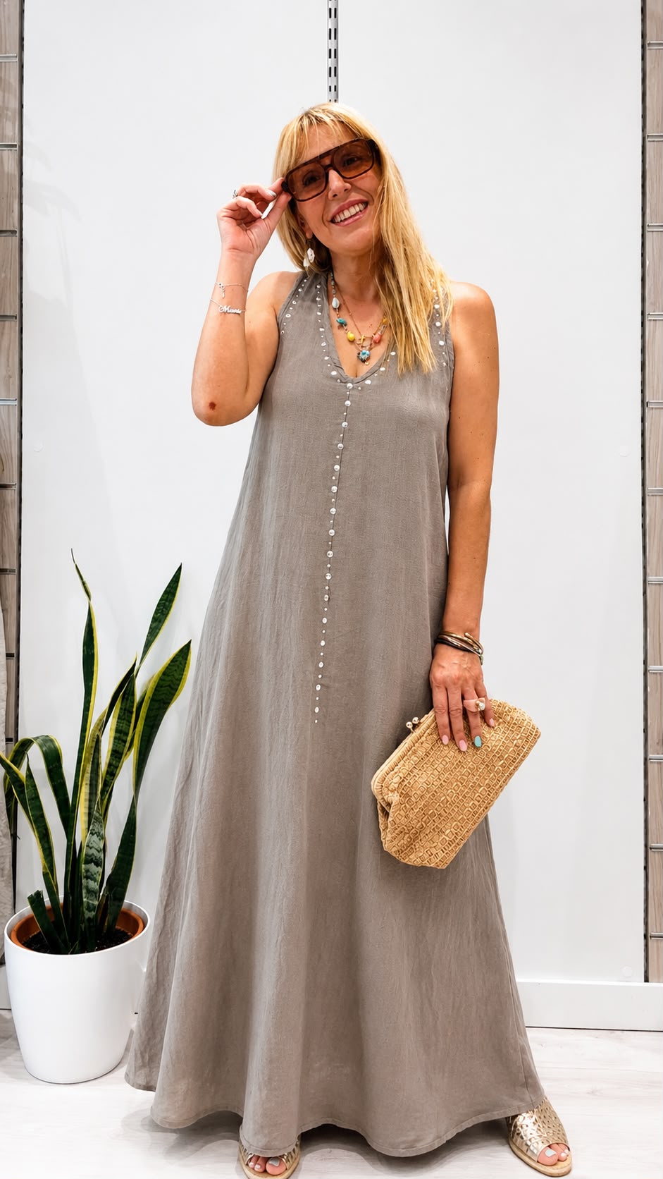 Vestido Alessia Taupe
