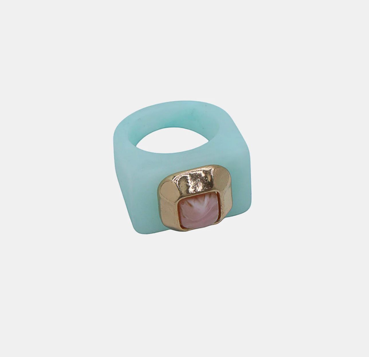Anillo Jenni Azul Cuadrado
