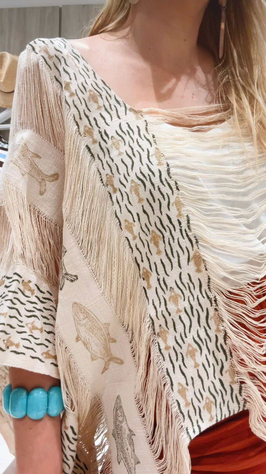 Blusa Saba Beige Calada 100% Algodón | Le Munir