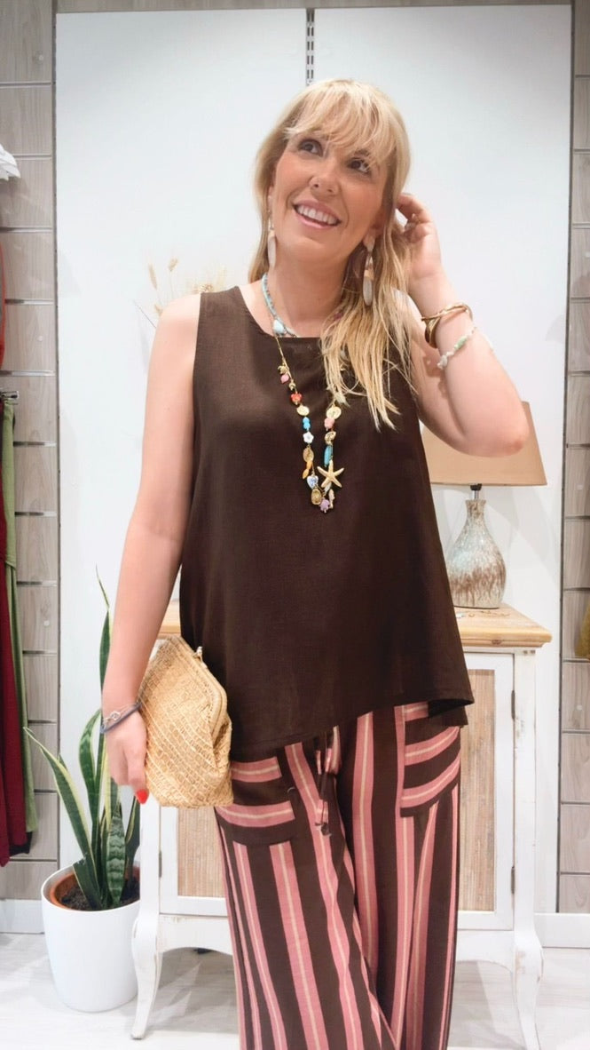 Blusa Fiorela Marrón