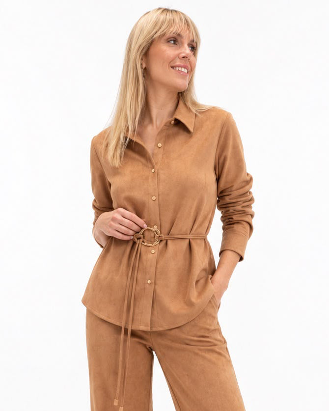 Camisa Blanca camel – Amichi