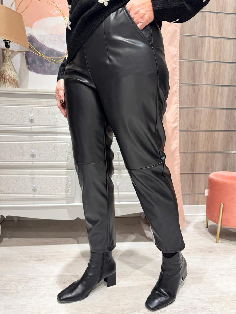 Pantalón Lucia Negro Efecto Piel