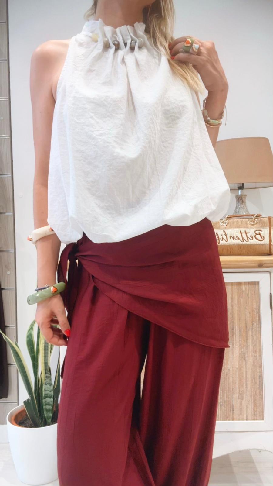 Blusa Violeta Blanca