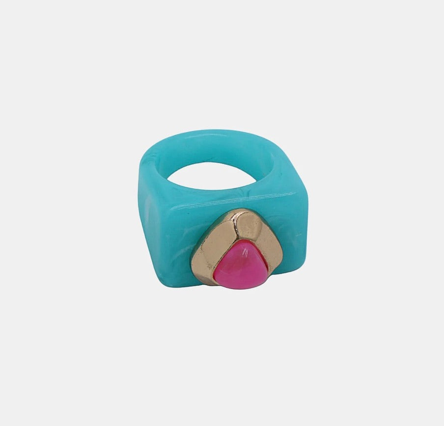 Anillo Celia Celeste Triángulo