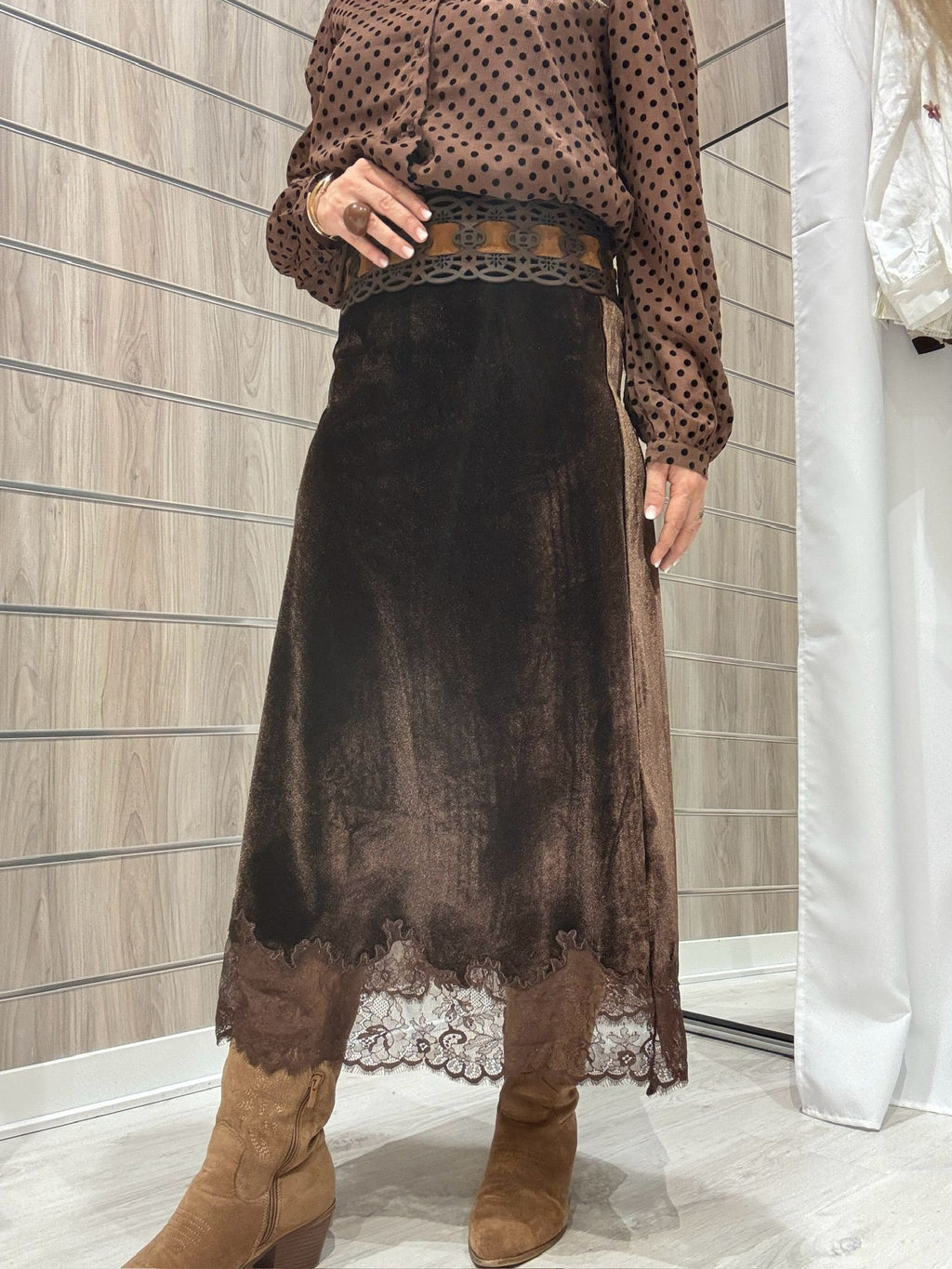 Falda Leonor de Terciopelo