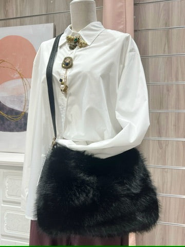 Bolso Bandolera Pelo Negro