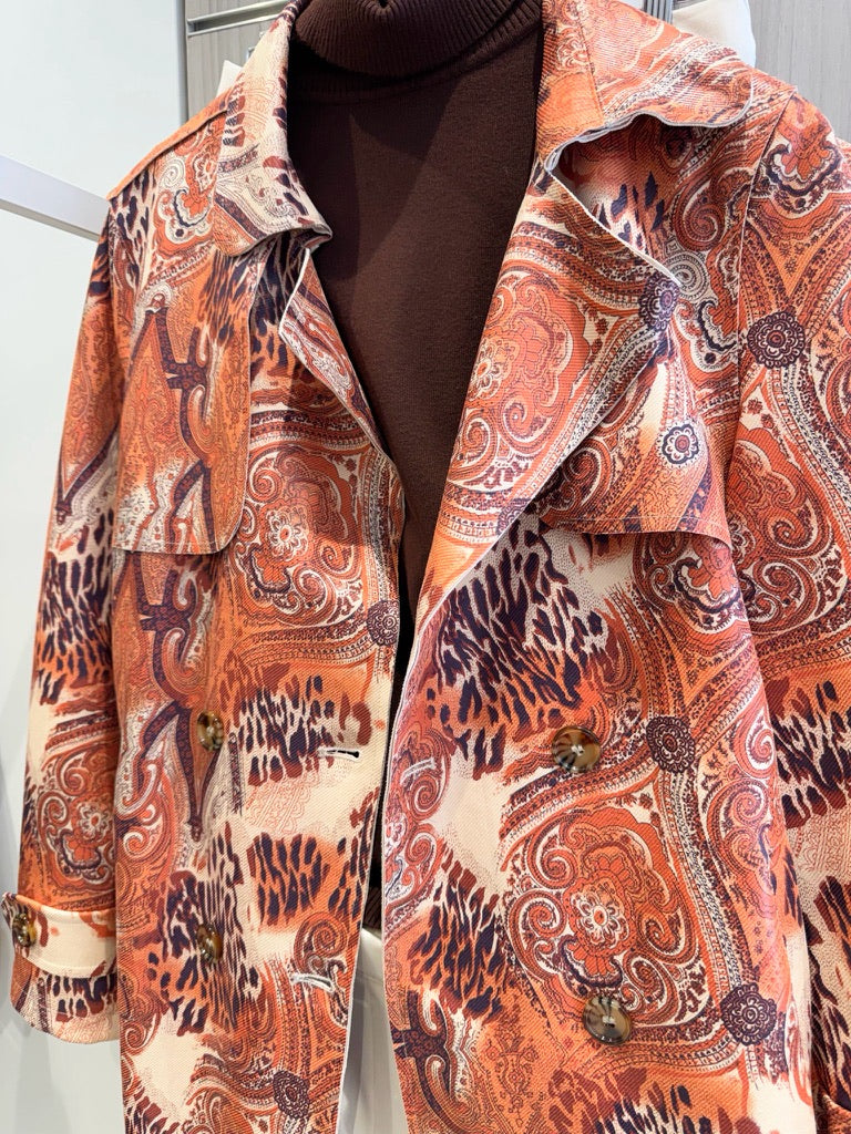 Chaqueta Carmen Antelina Estampada Naranja