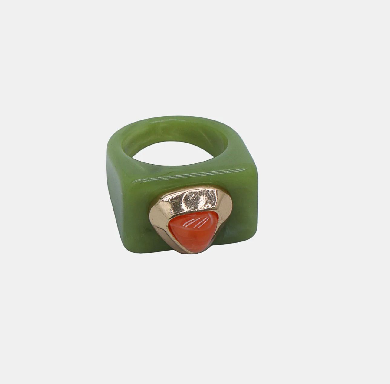 Anillo Celia Verde Triángulo