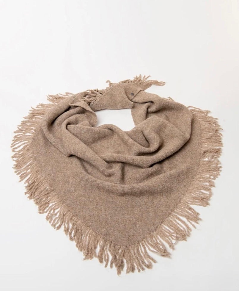 Bandana de punto con flecos Beige – Le Munir