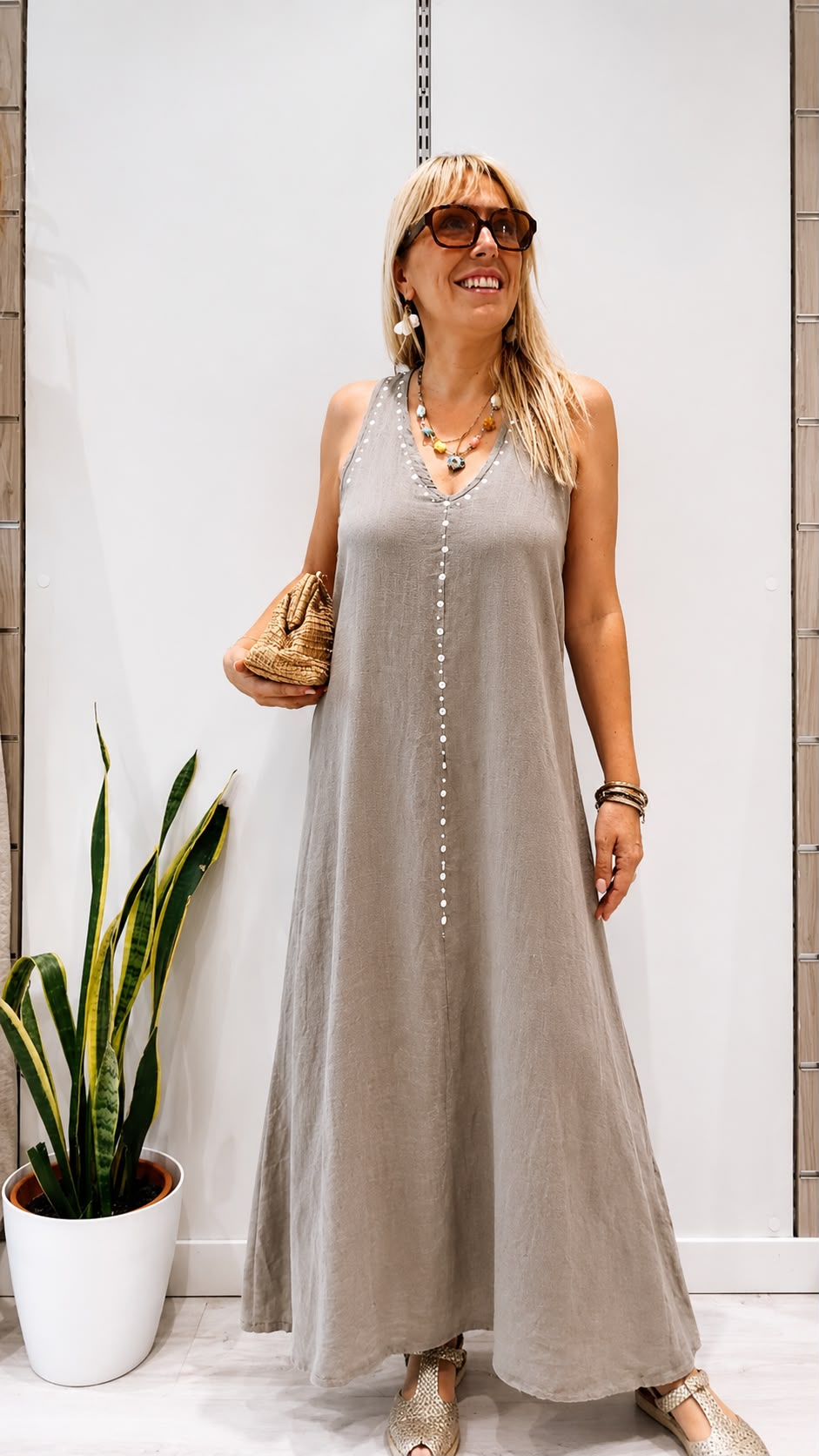 Vestido Alessia Taupe