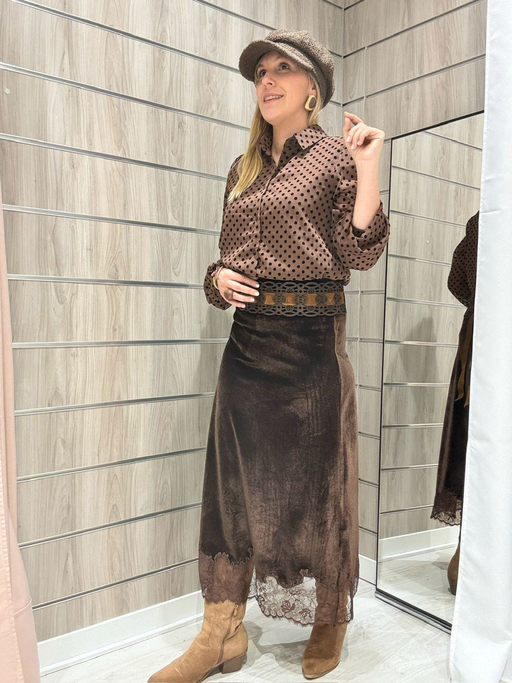 Falda Leonor de Terciopelo