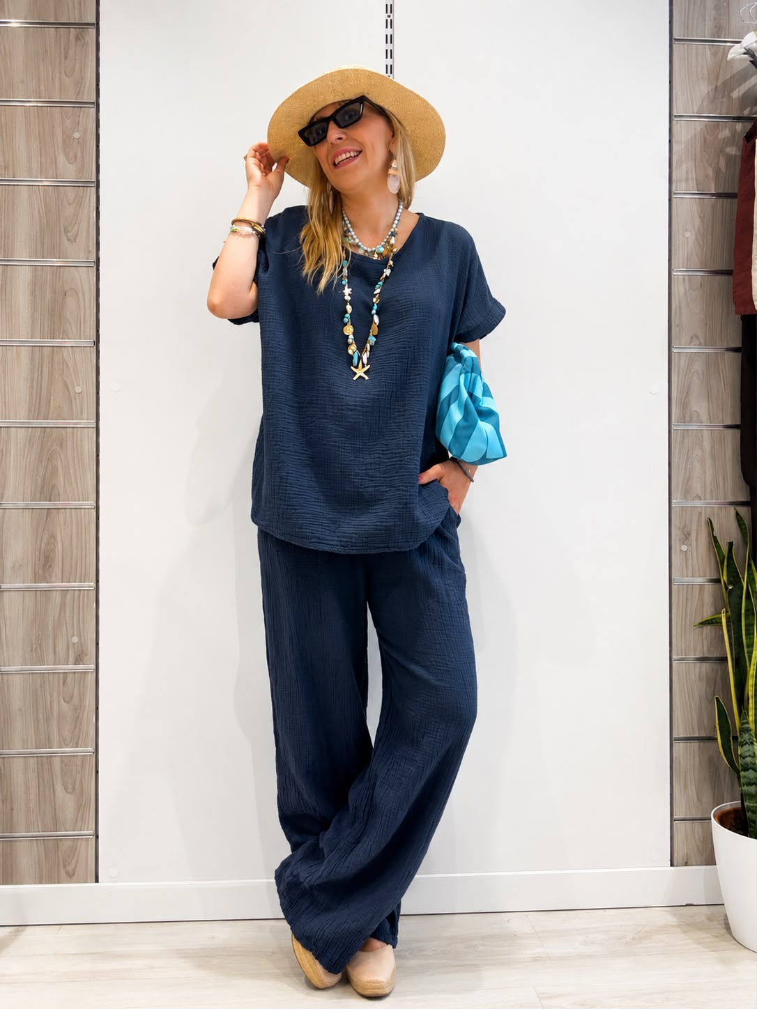 Blusa Amelia Azul Marino