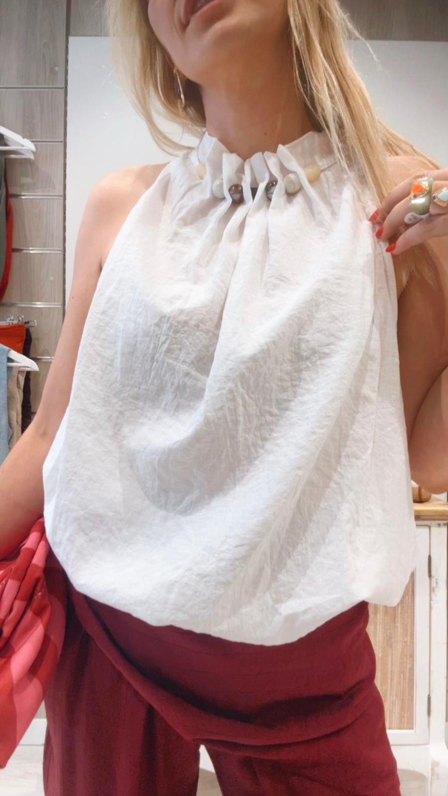 Blusa Violeta Blanca