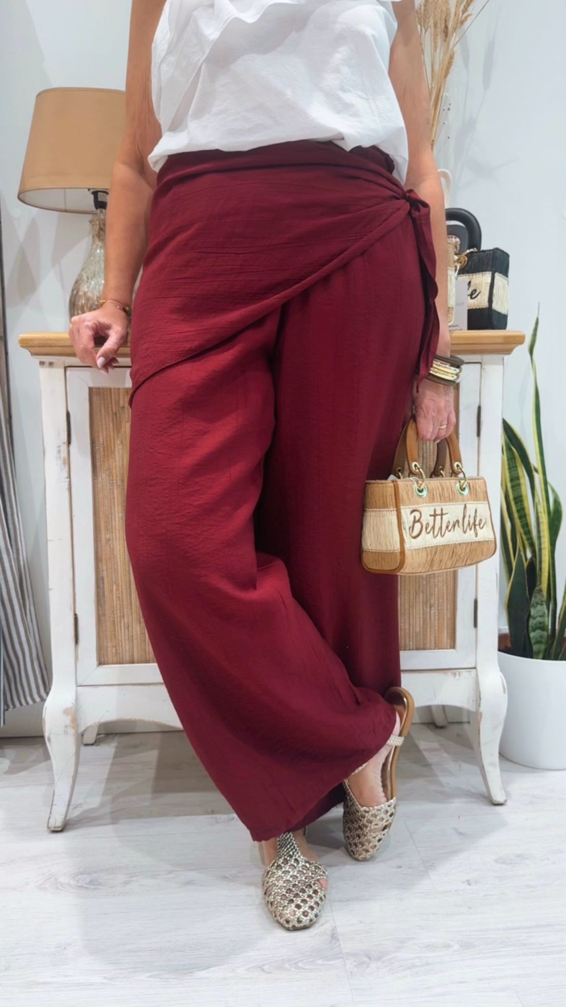 Pantalón Sicilia Burdeos