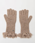 Guantes de punto con flecos Beige – Le Munir
